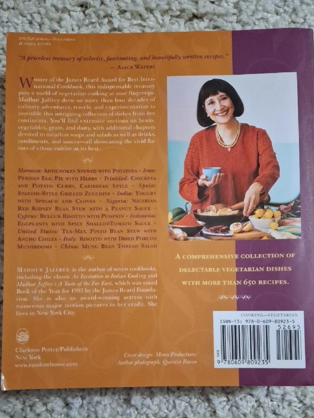 Madhur Jaffrey's World Vegetarian Cookbook - Mustard & Plum Cover
